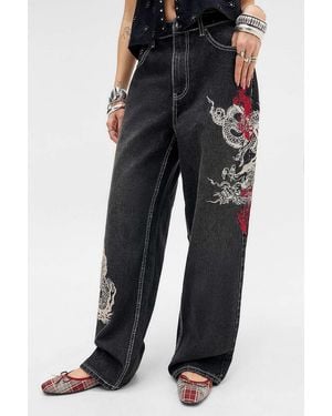 Ed Hardy Uo Exclusive Black Dragon Jeans