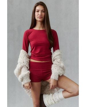 Out From Under Bec Crew Neck Long Sleeve Tee - Red