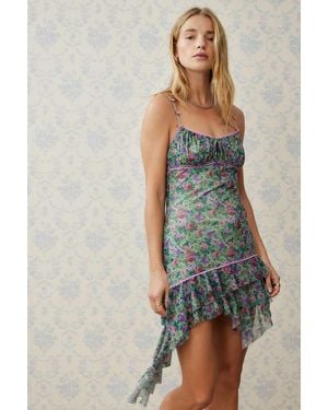 Kimchi Blue Rosebud Asymmetrical Mini Dress - Green