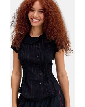 Kimchi Blue Liea Asymmetric Blouse - Blue