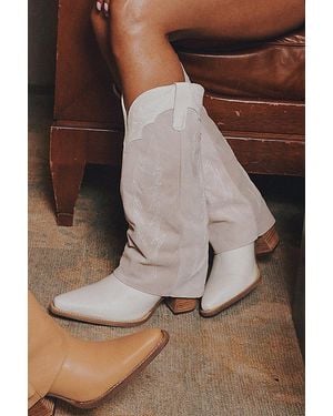 Dingo Wild Fire Leather Foldover Cowboy Boot - White
