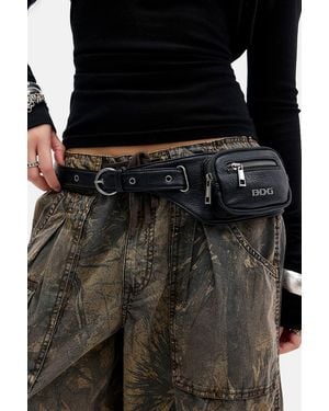 BDG Pocket Faux Leather Belt Bag - Black