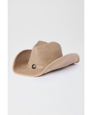 Minnetonka Leather Silverton Dude Cowboy Hat - Natural