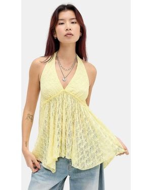 Kimchi Blue Piper Halter Top - Yellow