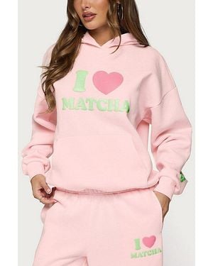 Edikted I Heart Matcha Hoodie - Pink