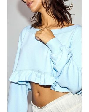 Out From Under Lyra Off-shoulder Sweatshirt - Blue