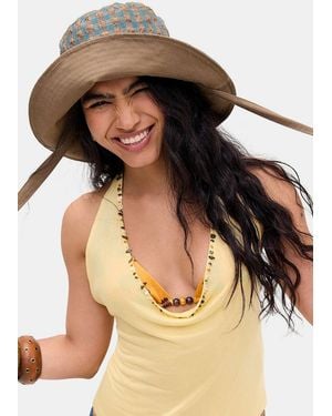 Urban Outfitters Uo Reversible Checked Sunhat - Green