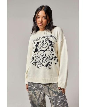 Ed Hardy Uo Exclusive Mom Knit Jumper - Grey