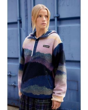 Columbia Print Helvetia Fleece Jacket Xs At Urban Outfitters - Blue