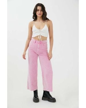 BDG High & Wide-leg Corduroy Pant - Pink
