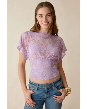 Kimchi Blue Audrey Banded Blouse - Purple