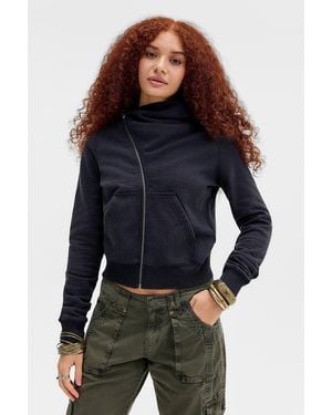 Urban Outfitters Uo Claude Asymmetric Zip-through Hoodie - Blue