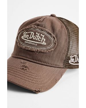 Von Dutch Uo Exclusive Brown Herringbone Trucker Cap