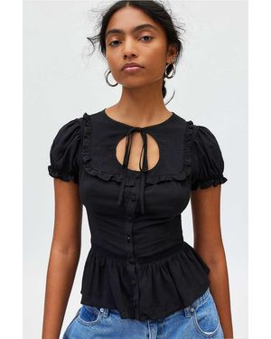 Kimchi Blue Amerie Peplum Blouse - Black