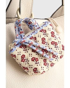Vera Bradley Quilted Cotton Mini Tote Bag Keychain - Pink