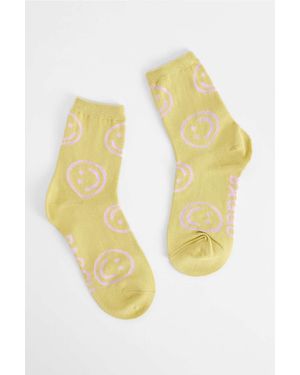 BAGGU Strawberry Happy Socks - Yellow