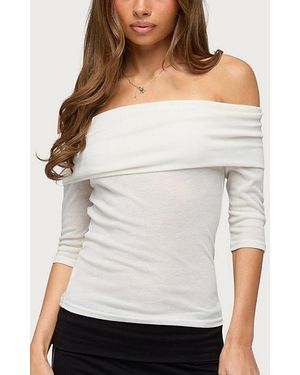 Edikted Thais Foldover Backless Top - White