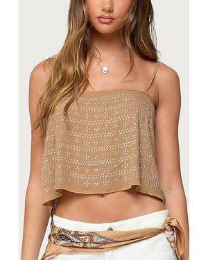 Edikted Sunna Studded Top - Brown
