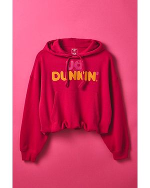 Urban Outfitters Dunkin' Uo Exclusive Graphic Bubble Hoodie Sweatshirt - Pink
