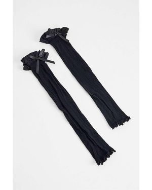 Out From Under Bow Frill Leg Warmers - Blue