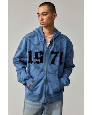 Ed Hardy Uo Exclusive Spider Zip-up Hoodie - Blue