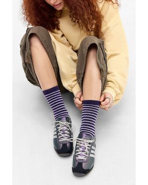 Out From Under Stripe Rib Socks - Blue