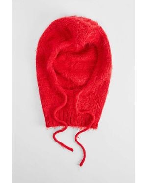 Urban Outfitters Uo Red Fluffy Hood