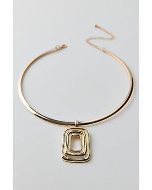Urban Outfitters Belize Metal Pendant Wire Choker Necklace - White