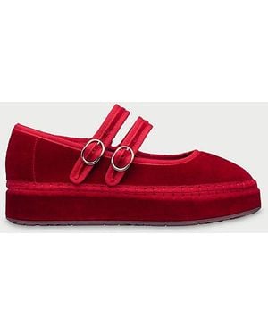 Flabelus Claire Double Mary Janes Shoe - Red