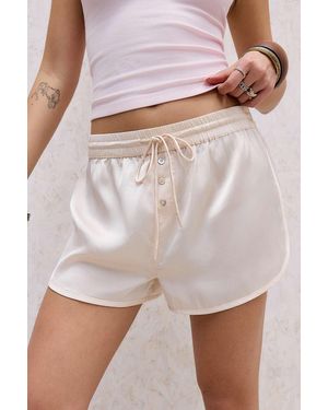 Out From Under Satin Boxer Shorts - White