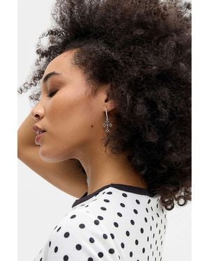 Silence + Noise Silence + Noise Ornate Cross Hoop Earrings - Black