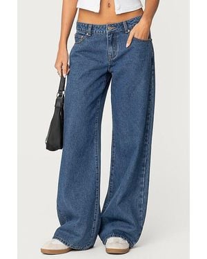 Edikted Raelynn Washed Low Rise Jean - Blue