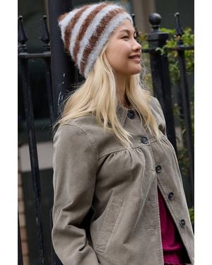 Urban Outfitters Uo Stella Stripe Beanie - Grey