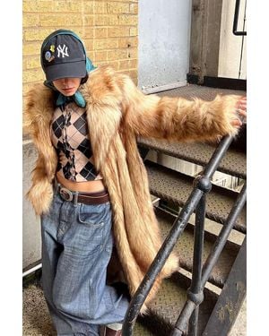 iets frans... Long Sleeve Argyle Cardigan - Blue