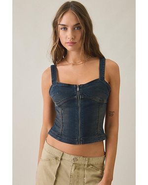 Abrand Jeans Bowie Denim Bustier Top - Blue