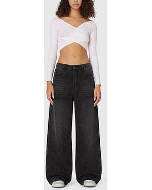 AELFRIC EDEN Rhinestone Baggy Jeans - Blue