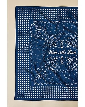 Wish Me Luck Paisley Pattern Bandana - Blue