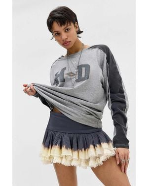 Kimchi Blue Robin Dip Dye Foldover Skort - Grey