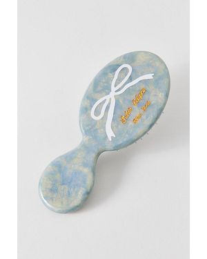 Solar Eclipse Hand-Painted Handbag Hero Mini Paddle Brush - Blue