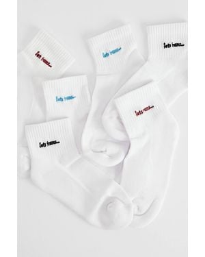 iets frans... 3-pack Crop Ankle Socks - White