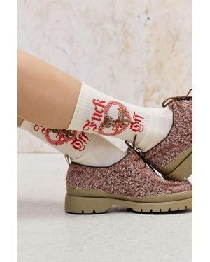 Out From Under F*ck Off Deer Socks - Pink