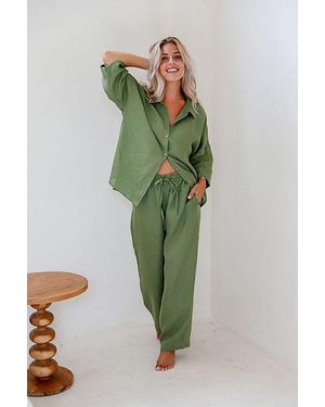 MagicLinen Pyjama Set Top - Green