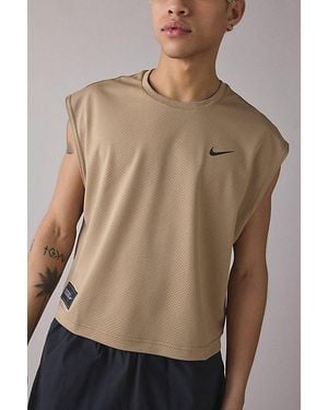 Nike Cropped Mesh Tank Top - Natural