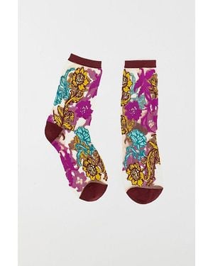 Sock Candy Gem Garden Sheer Sock - Red