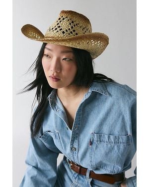 Urban Outfitters Dakota Burnished Straw Cowboy Hat - Gray