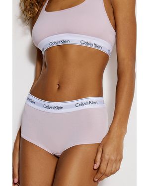 Calvin Klein Pink Boy Shorts - White