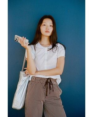 RAT BOI Puff Short Sleeve Button Down Top - Blue