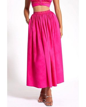 Miss Circle Martha Cotton Poplin Maxi Skirt - Pink
