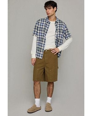 BDG Canvas Double Knee Shorts - Green