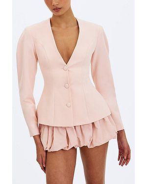 Miss Circle Savannah Peplum Blazer Jacket - Pink